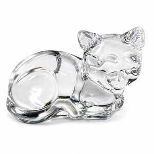 Princess House Pets Crystal Cat Figurine 24% Lead Crystal Germany Kitten 3 Inch